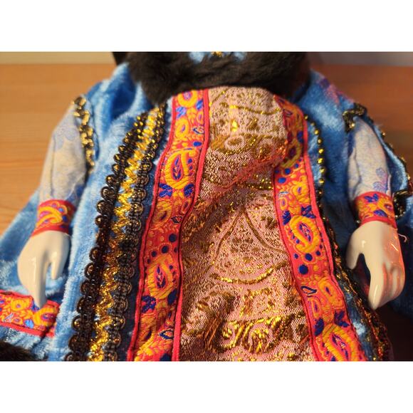 Vintage Russian Porcelain Doll 17.25" Folk Costume Fur Hat - Picture 4 of 10